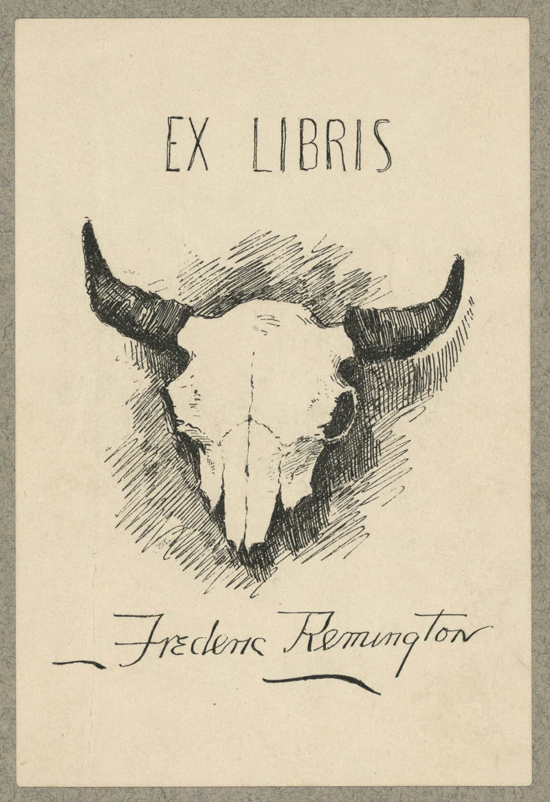 Bookplate Of Frederic Remington by Frederic Remington