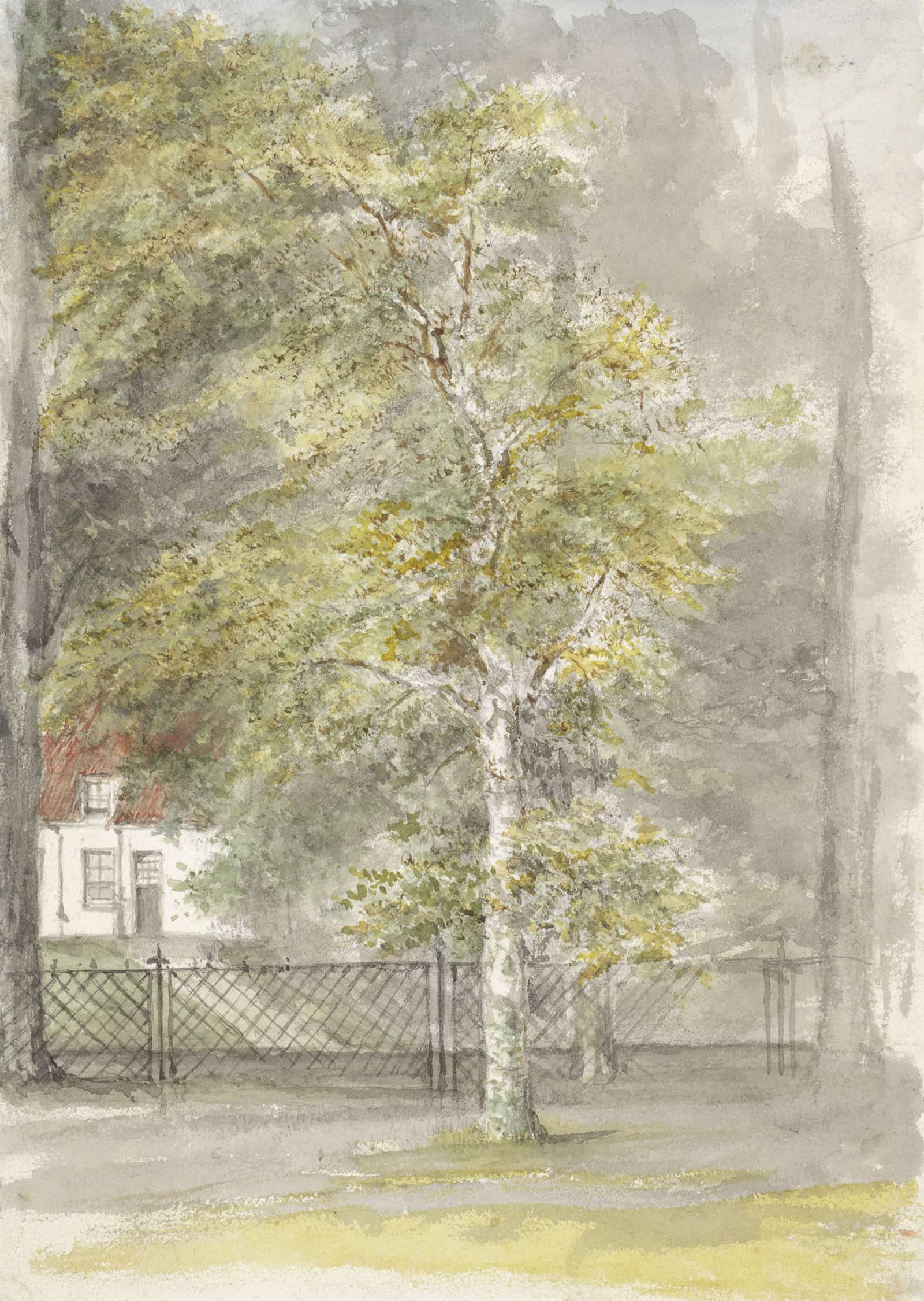 Boom Voor Het Hek Van Een Landhuis  by Jozef Israels