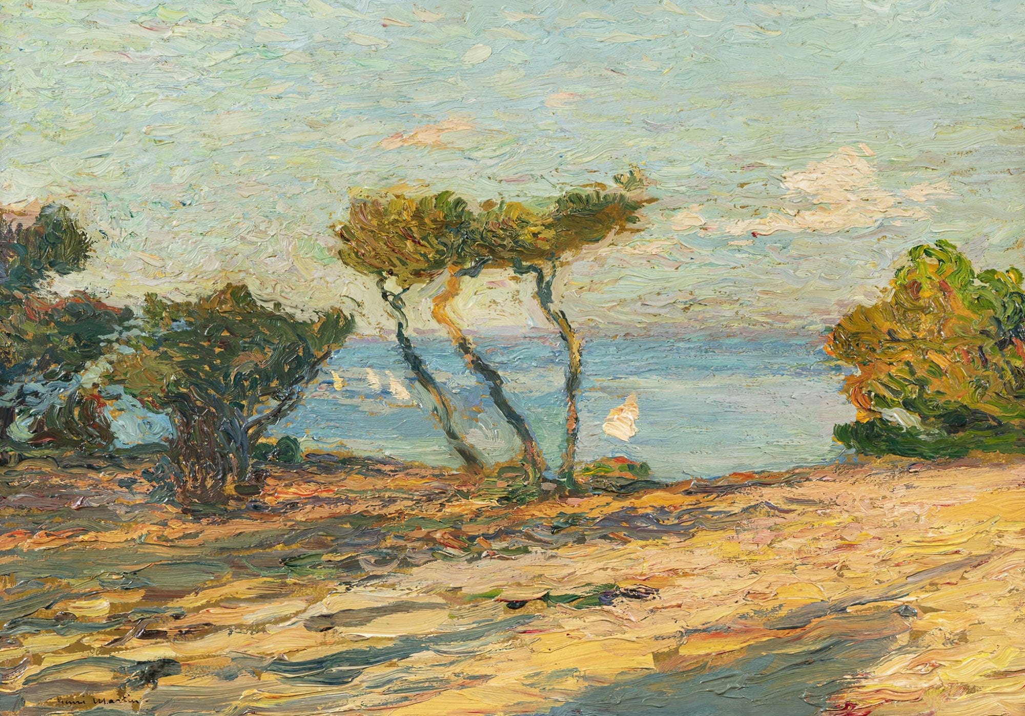 Bord De Mer Aux Pins Before by Henri Martin