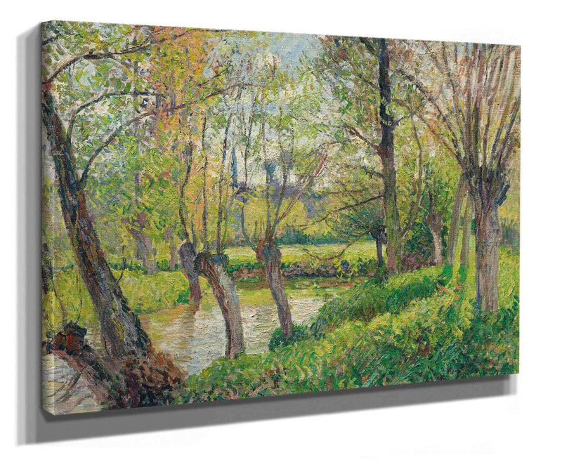 Bords De Lepte A Eragny Soleil Couchant by Camille Pissarro