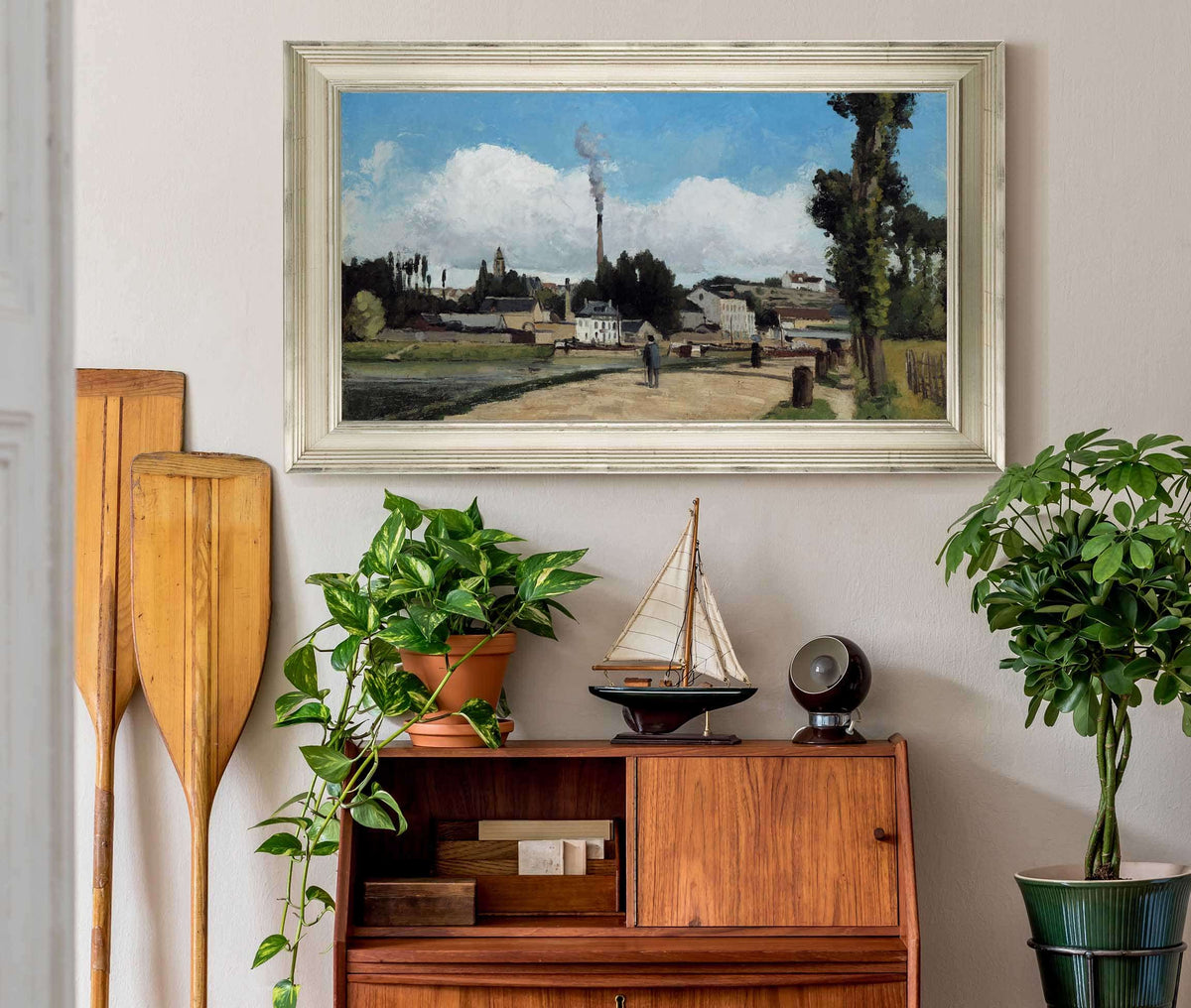 Bords De Loise A Pontoise Banks Of The Oise At Pontoise by Camille Pissarro