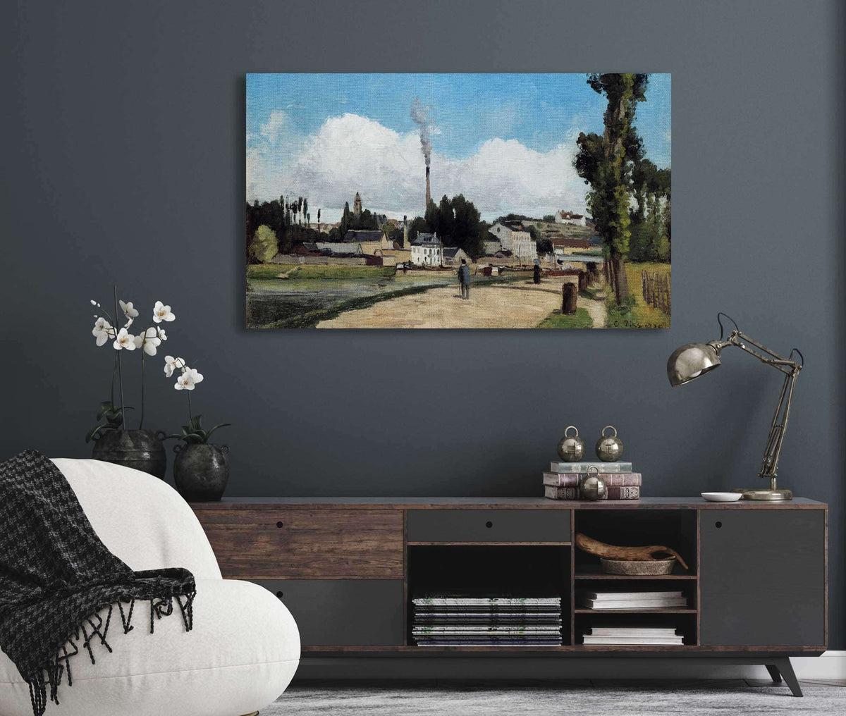 Bords De Loise A Pontoise Banks Of The Oise At Pontoise by Camille Pissarro