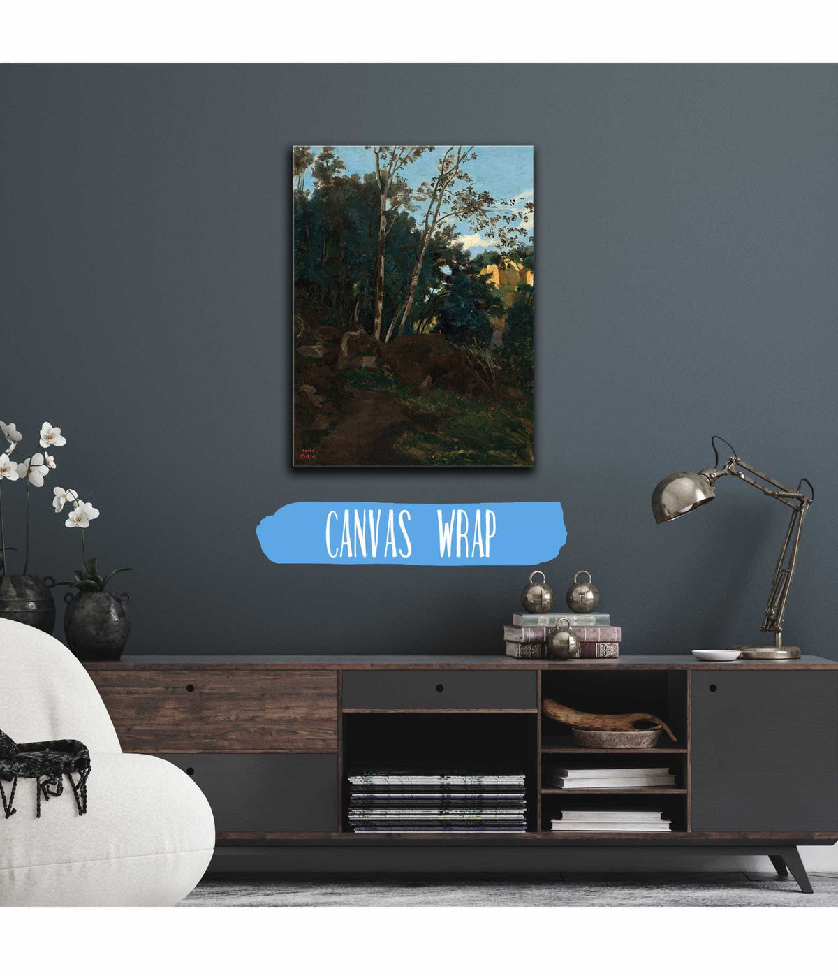 Bosquet Darbres Parmi Les Rochers A Civita Castellana by Jean Baptiste Camille Corot