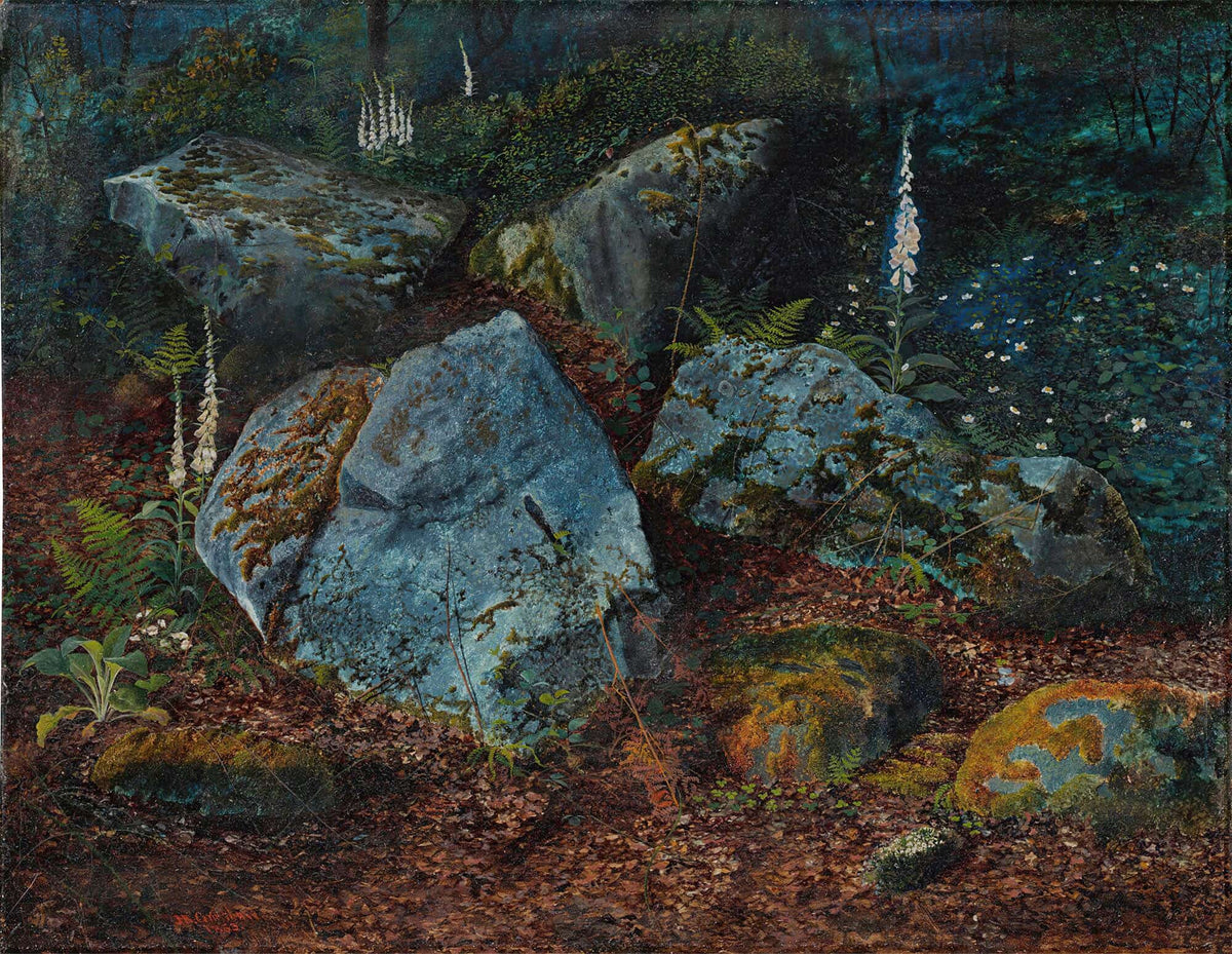 Boulders In Storsforth Wood by John Atkinson Grimshaw