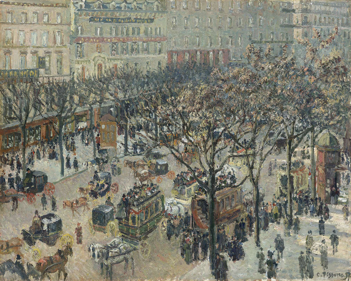 Boulevard Des Italiensmorning by Camille Pissarro