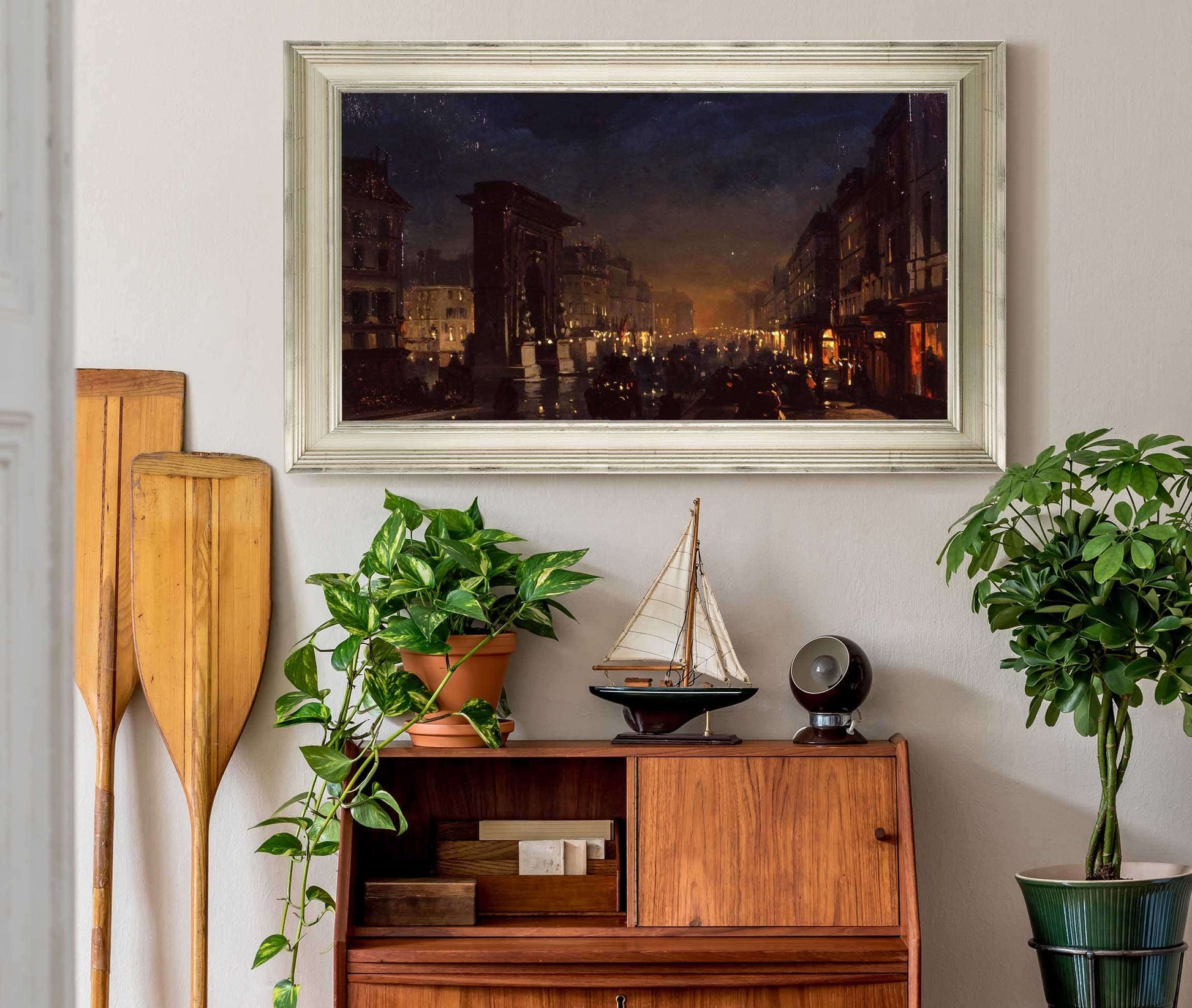 Boulevard Et Porte Saint Denis Olio Su Cartoncino Intelato by Ippolito Caffi