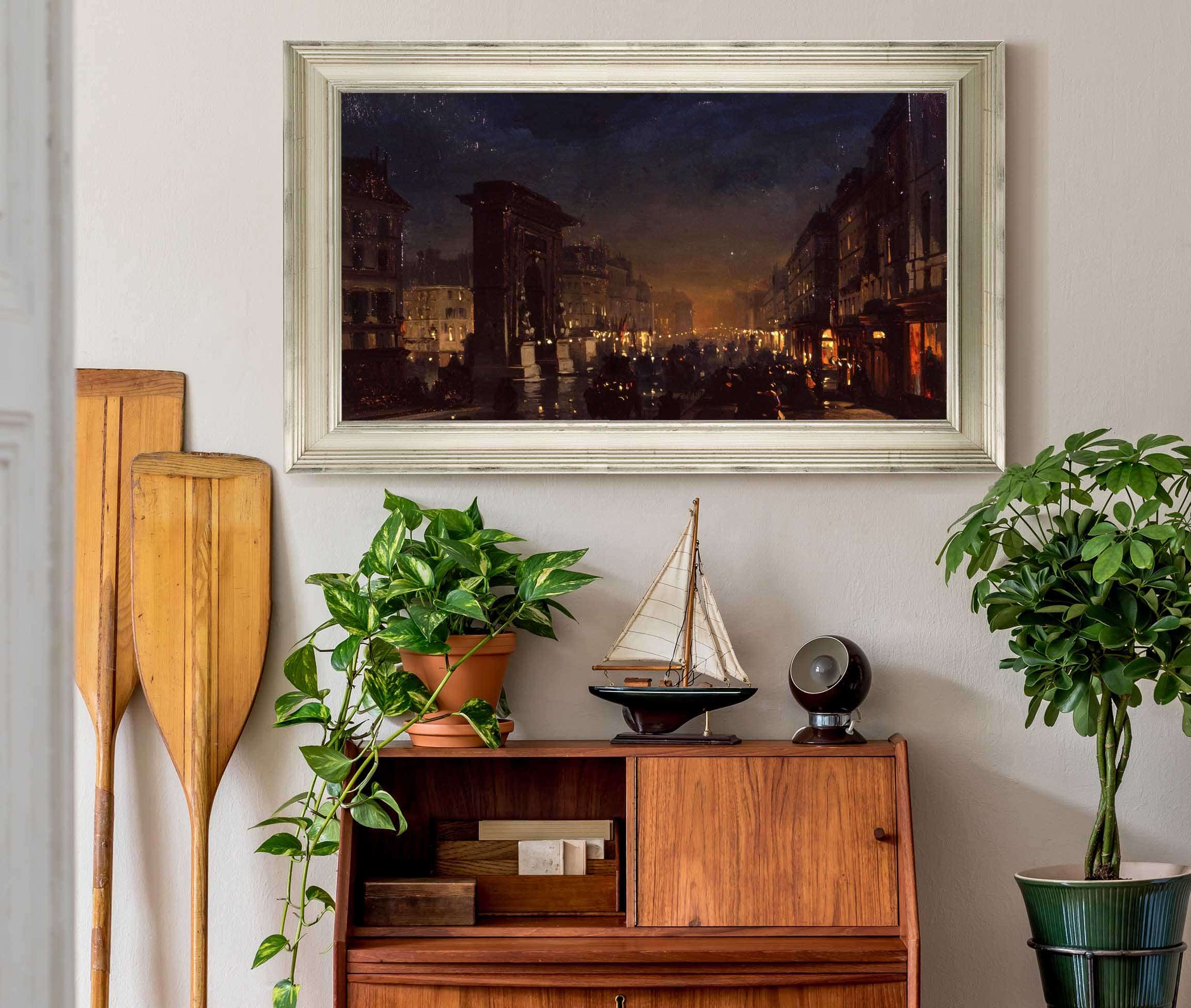 Boulevard Et Porte Saint Denis Olio Su Cartoncino Intelato by Ippolito Caffi