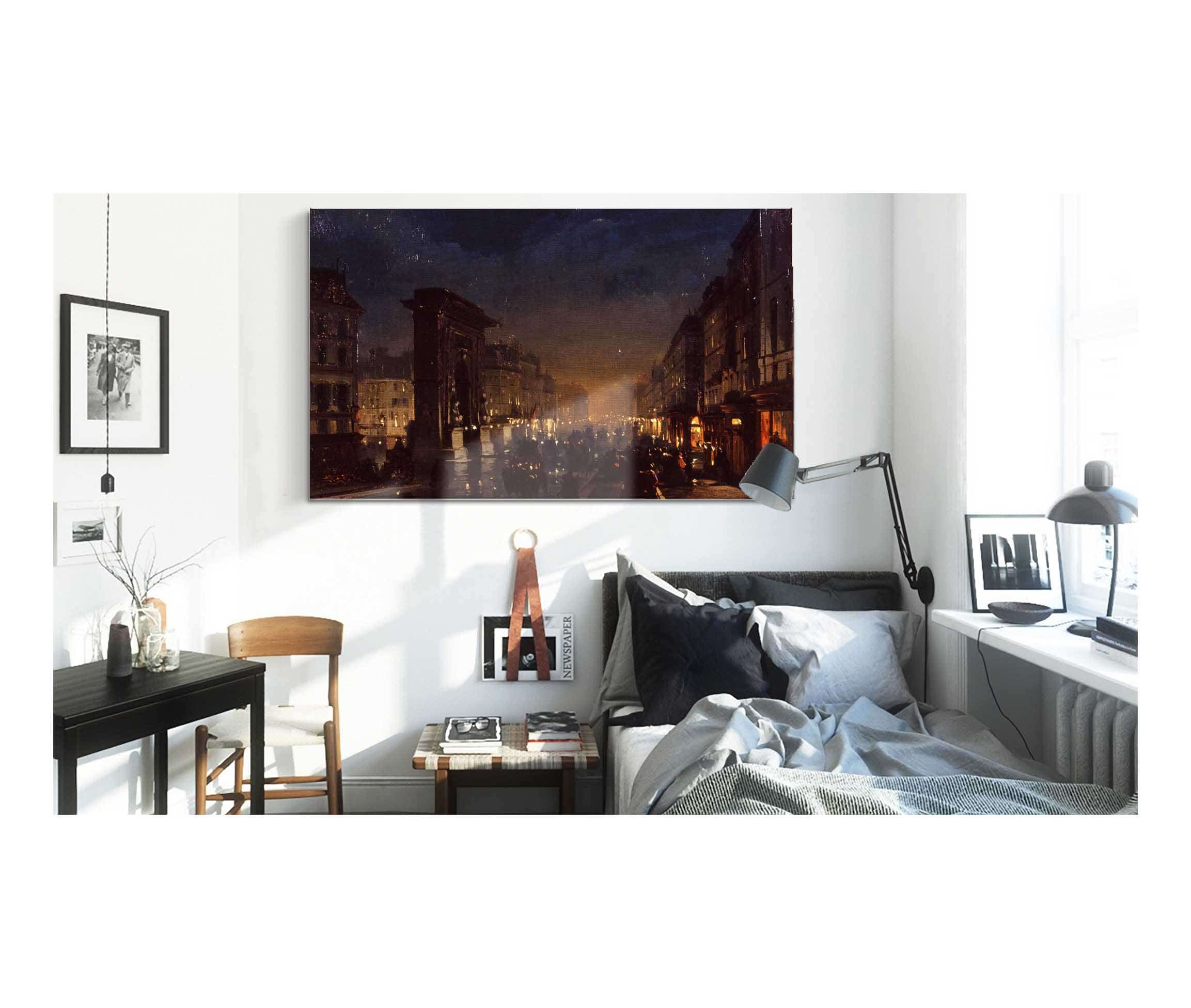 Boulevard Et Porte Saint Denis Olio Su Cartoncino Intelato by Ippolito Caffi