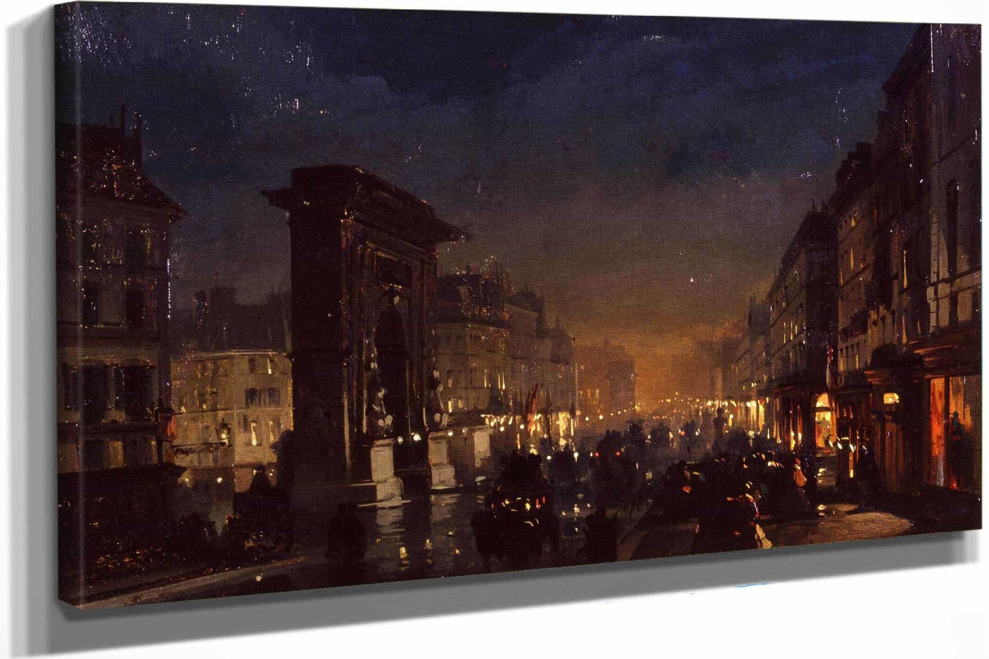 Boulevard Et Porte Saint Denis Olio Su Cartoncino Intelato by Ippolito Caffi