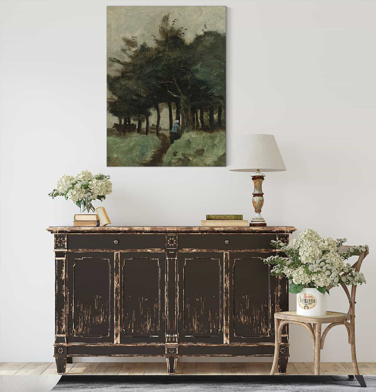 Boulogne Sur Mer Sentier Creux Domine Par Les Arbes by Jean Baptiste Camille Corot