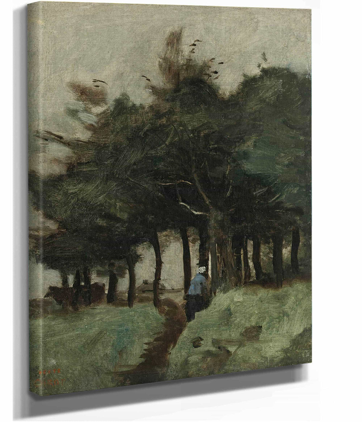 Boulogne Sur Mer Sentier Creux Domine Par Les Arbes by Jean Baptiste Camille Corot