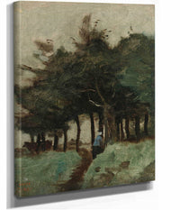 Boulogne Sur Mer Sentier Creux Domine Par Les Arbres by Jean Baptiste Camille Corot