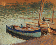 Bouquet De Bleuets Barques Au Port by Henri Martin