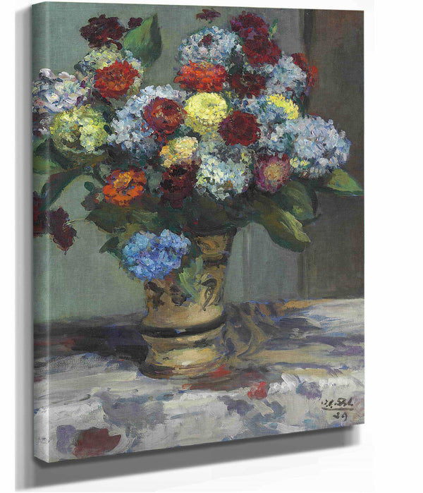 Bouquet De Fleurs Aux Hortensias by Jacques Emile Blanche