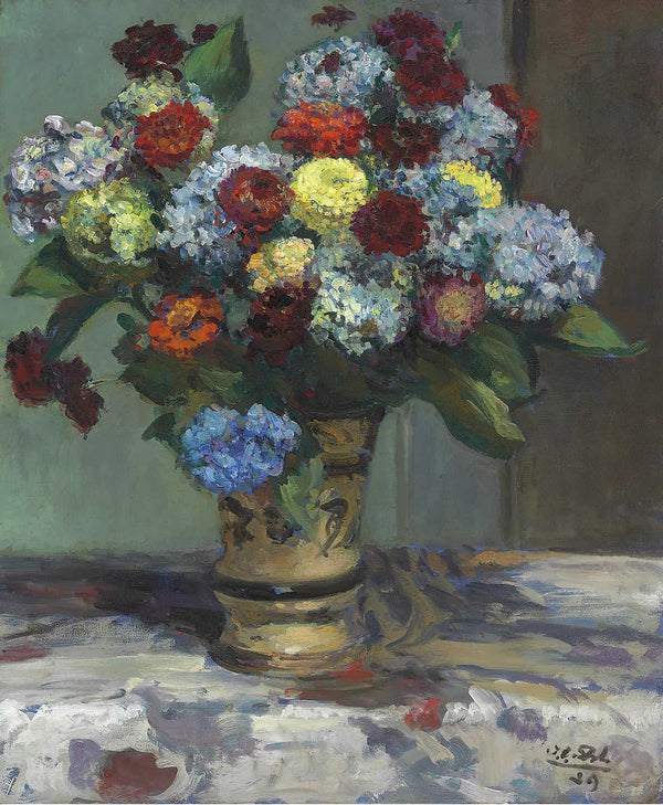 Bouquet De Fleurs Aux Hortensias by Jacques Emile Blanche