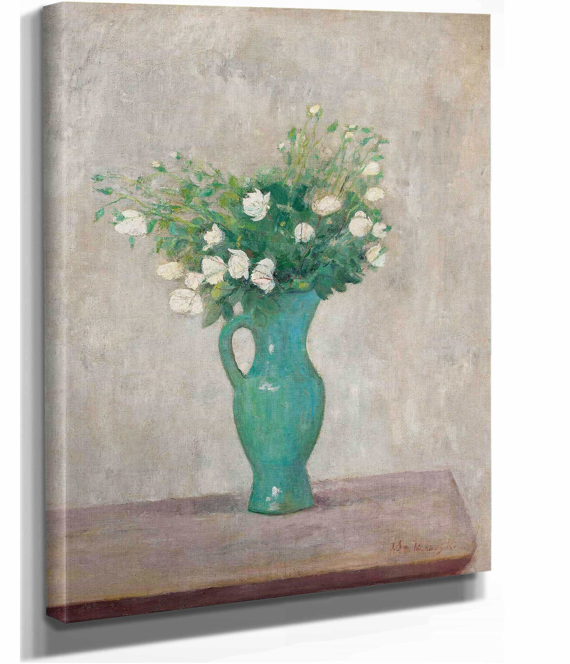 Bouquet In A Green Flower Vase by Tadeusz Makowski