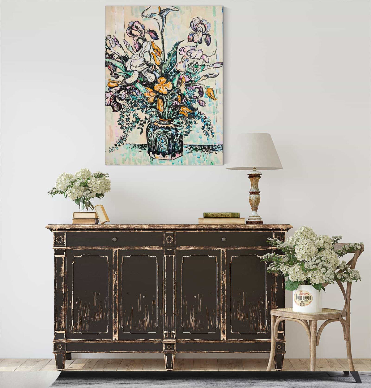 Bouquet Iris Arum Tulipes Dans Un Vase Dandre Metthey by Paul Signac