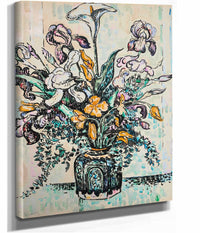 Bouquet Iris Arum Tulipes Dans Un Vase Dandre Metthey by Paul Signac
