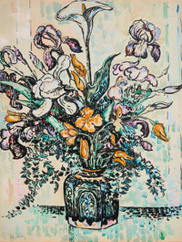 Bouquet Iris Arum Tulipes Dans Un Vase Dandre Metthey by Paul Signac