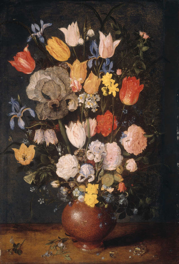 Bouquet Of Flowers In An Earthenware Vase by Jan Brueghel The Elder