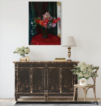 Bouquet On Red Tablecloth by William James Glackens