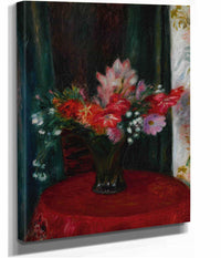 Bouquet On Red Tablecloth by William James Glackens