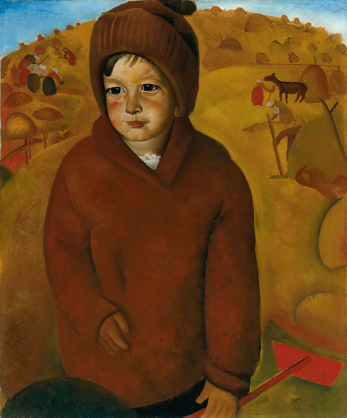 Boy At Harvest Time by Boris Grigoriev