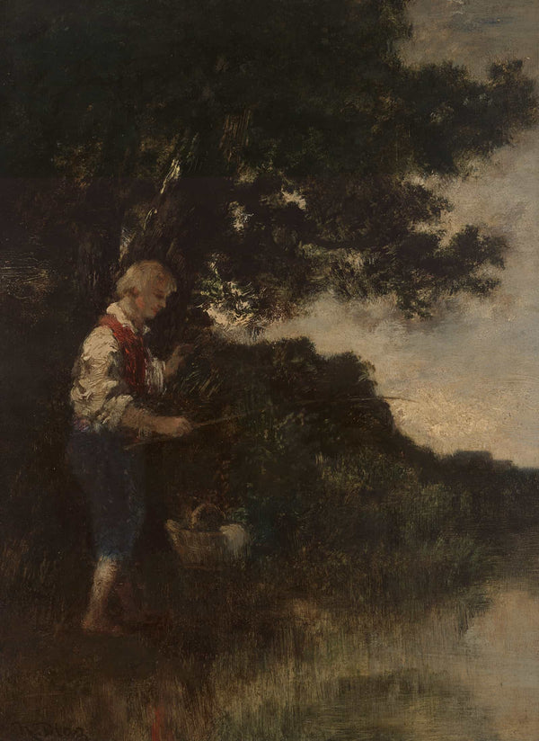 Boy Fishing by Narcisse Virgile Diaz De La Pena