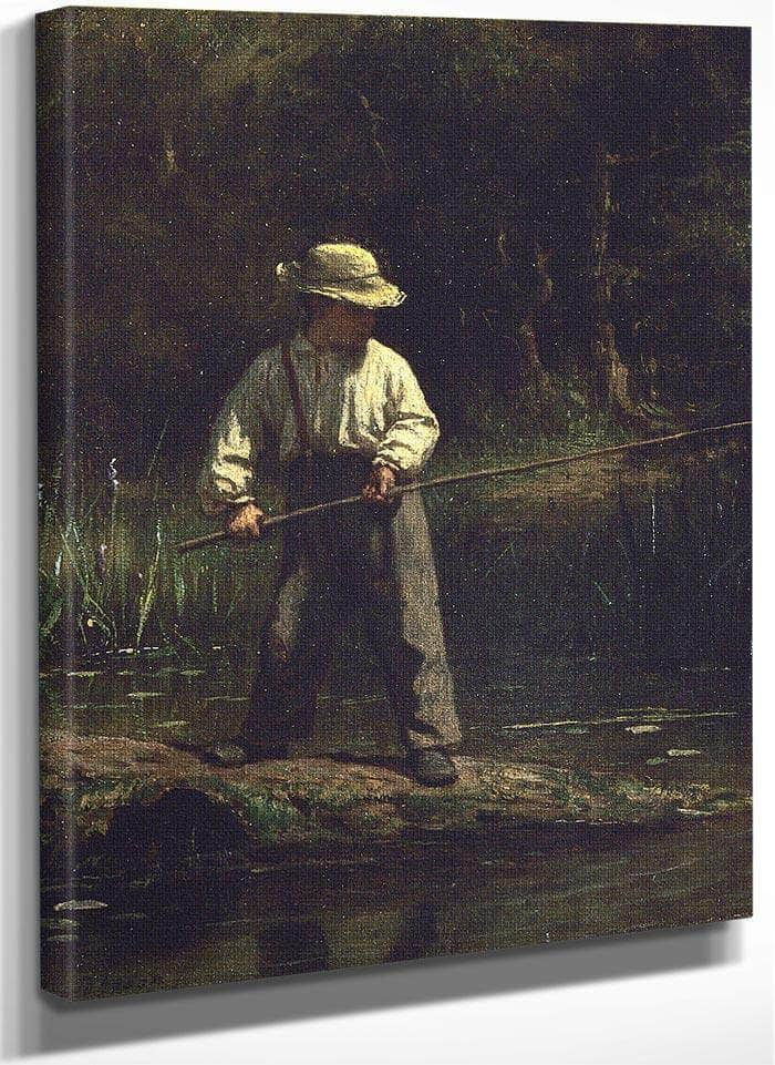 Red Barrel Studio® Boy Fishing On Paper by Eastman Johnson Painting