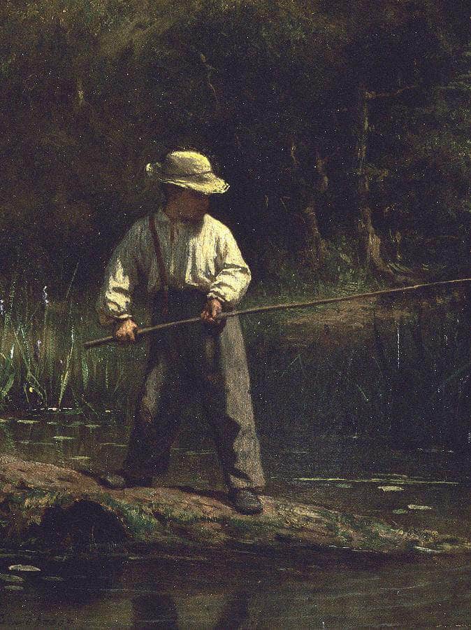 Boy Fishing By Eastman Johnson