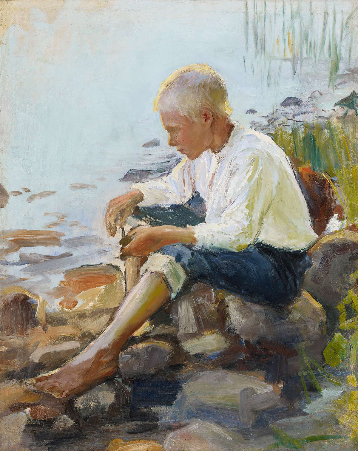 Boy On The Shore  by Pekka Halonen