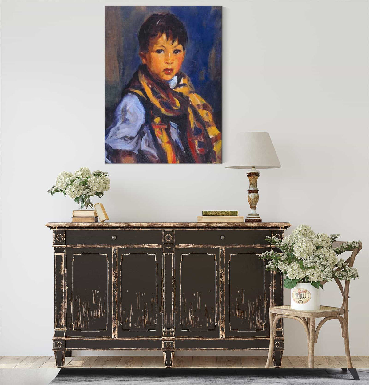 Boy With Plaid Scarf by Robert Henri