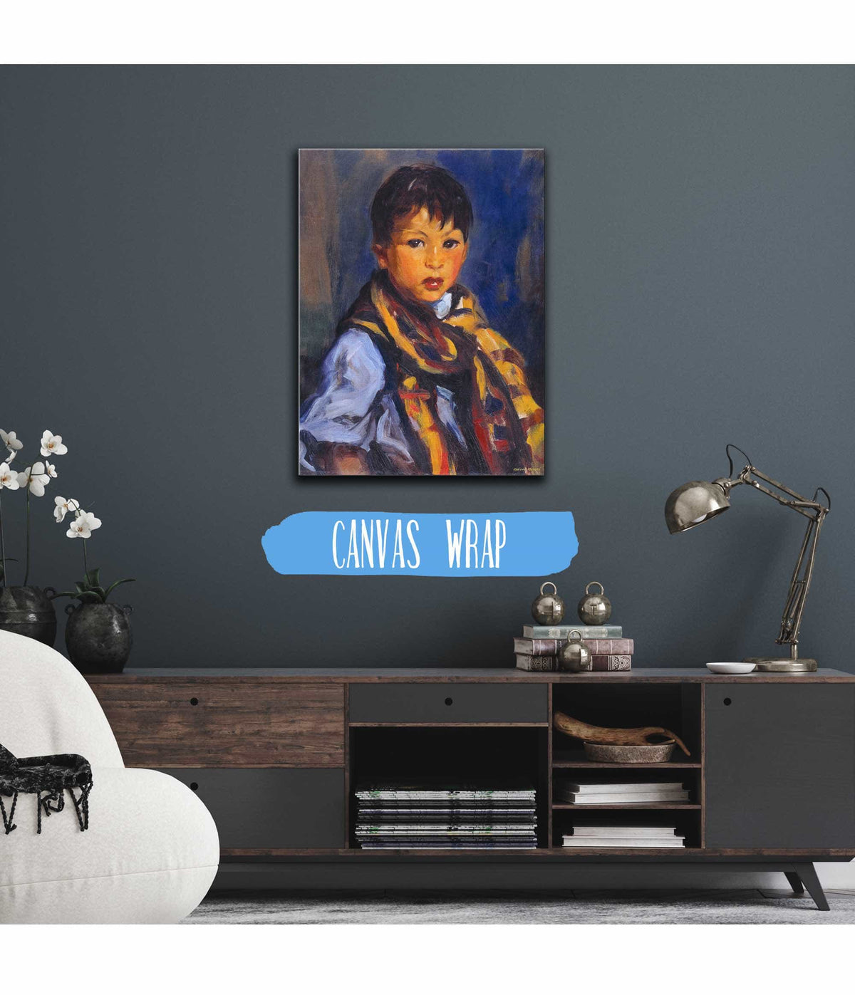 Boy With Plaid Scarf by Robert Henri