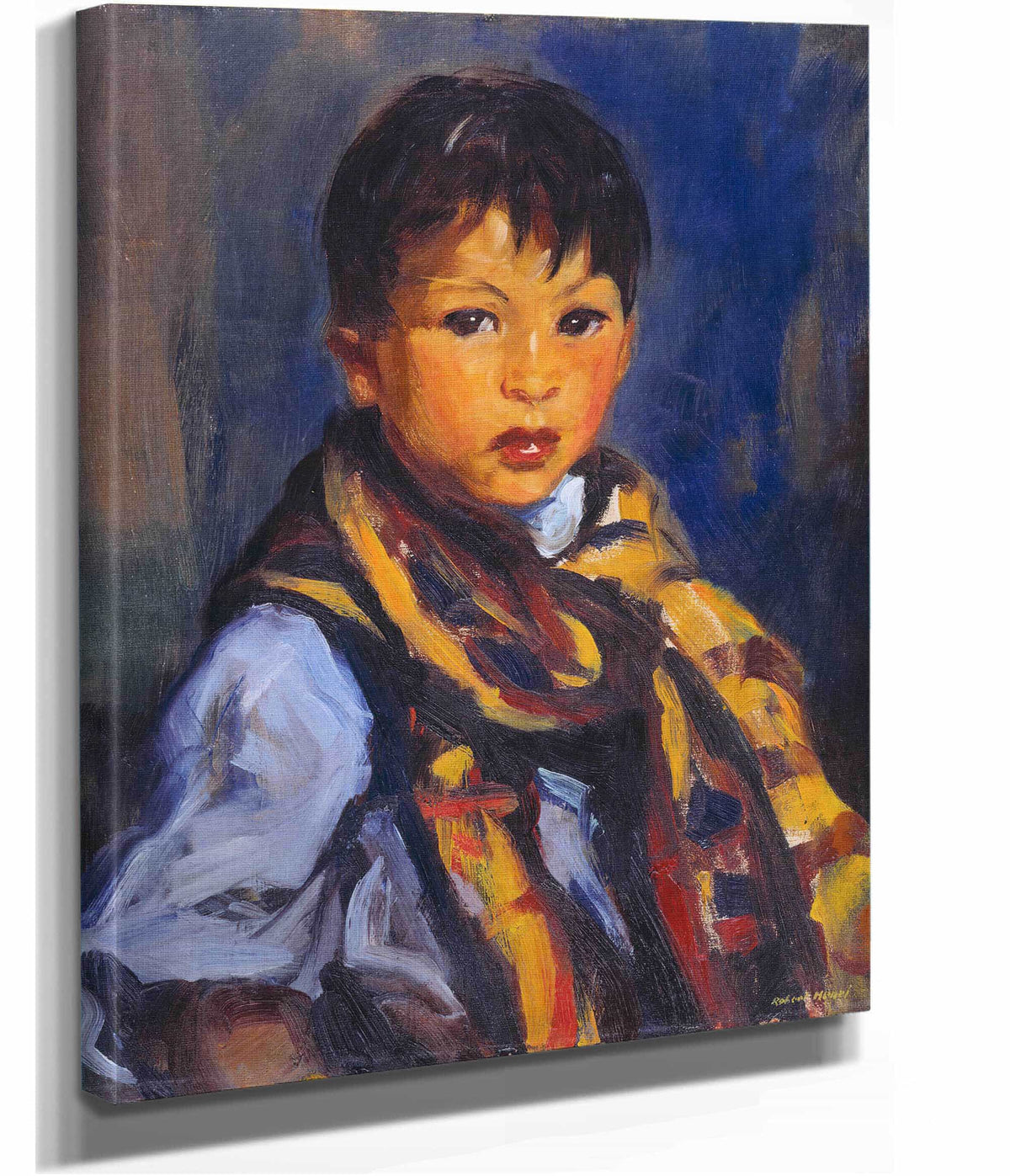 Boy With Plaid Scarf by Robert Henri