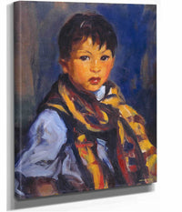 Boy With Plaid Scarf by Robert Henri