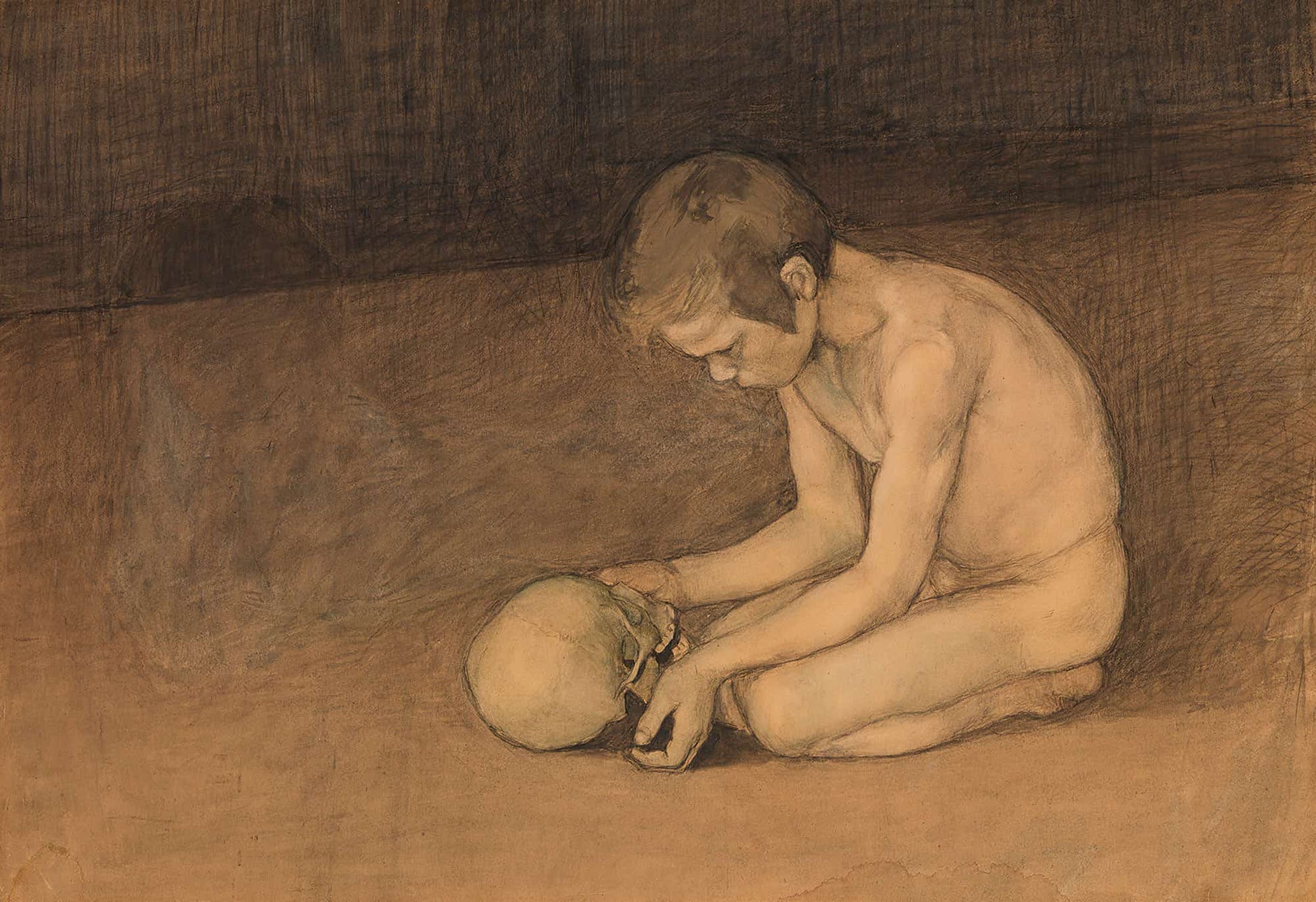 Boy With Skull by Magnus Enckell