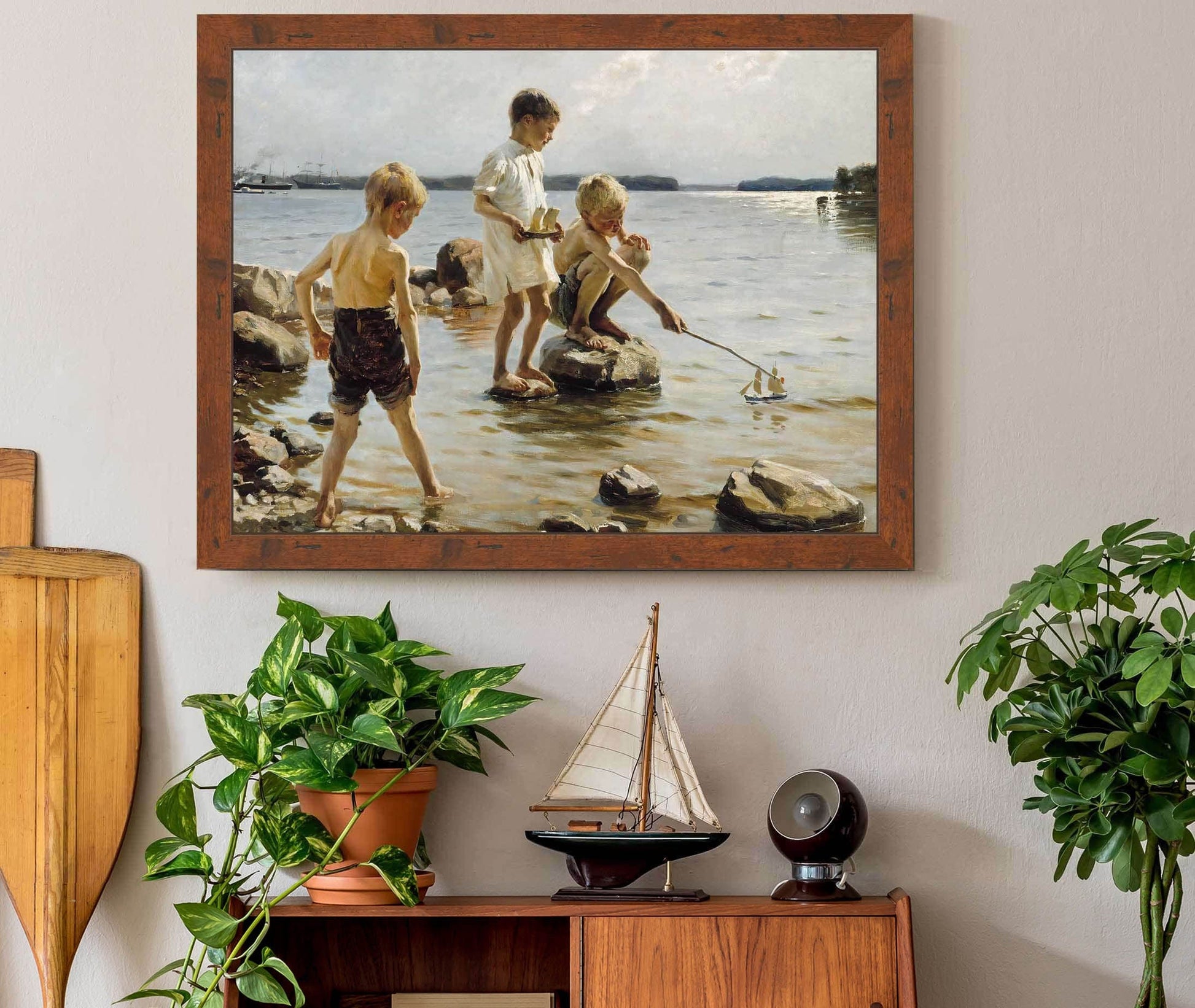 Boys Playing On The Shore Children Playing On The Shore by Albert Edelfelt