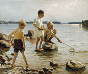 Boys Playing On The Shore Children Playing On The Shore by Albert Edelfelt