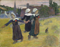Breton Girls Dancingpont Aven by Paul Gauguin
