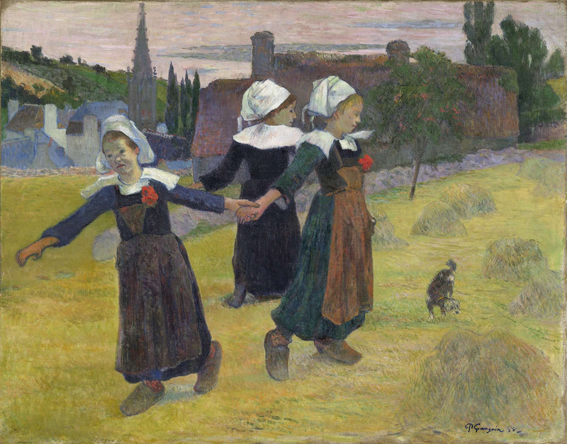 Breton Girls Dancingpont Aven by Paul Gauguin