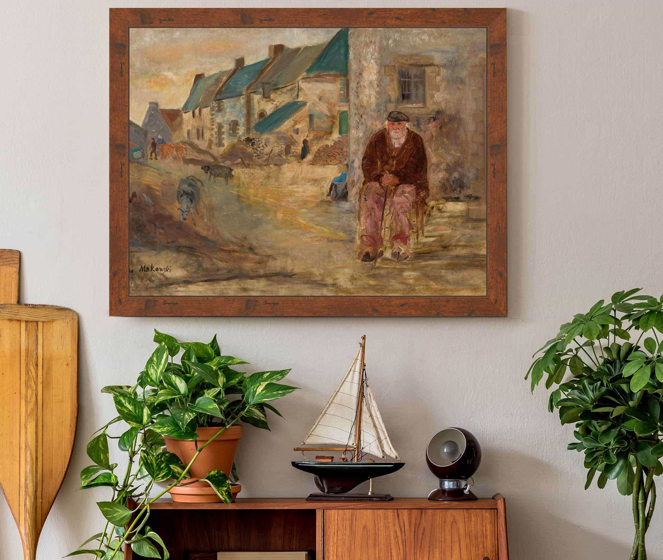 Breton Landscape With An Old Fisherman by Tadeusz Makowski