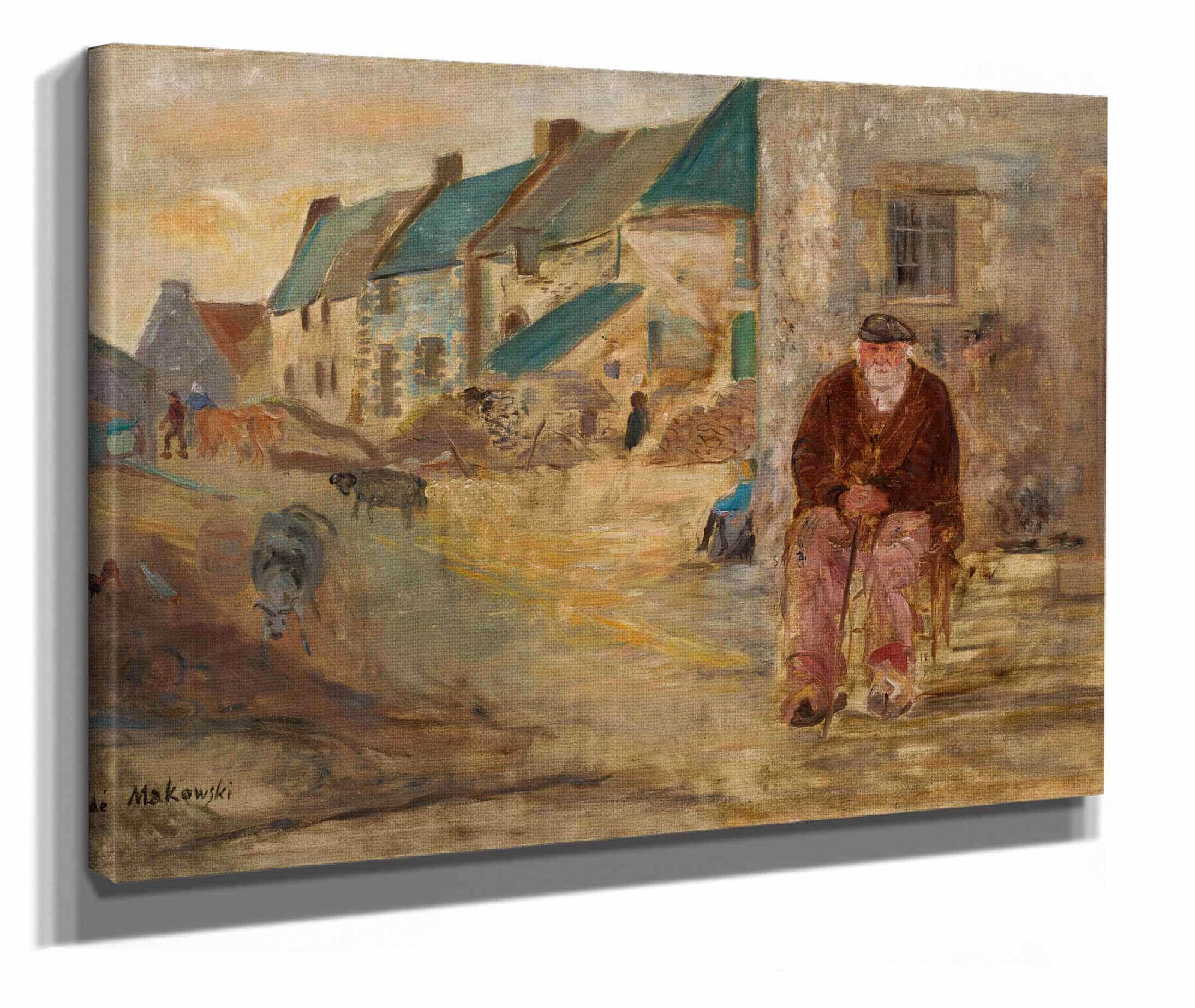 Breton Landscape With An Old Fisherman by Tadeusz Makowski