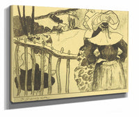 Breton Women Beside A Fence by Paul Gauguin