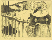 Breton Women Beside A Fence by Paul Gauguin