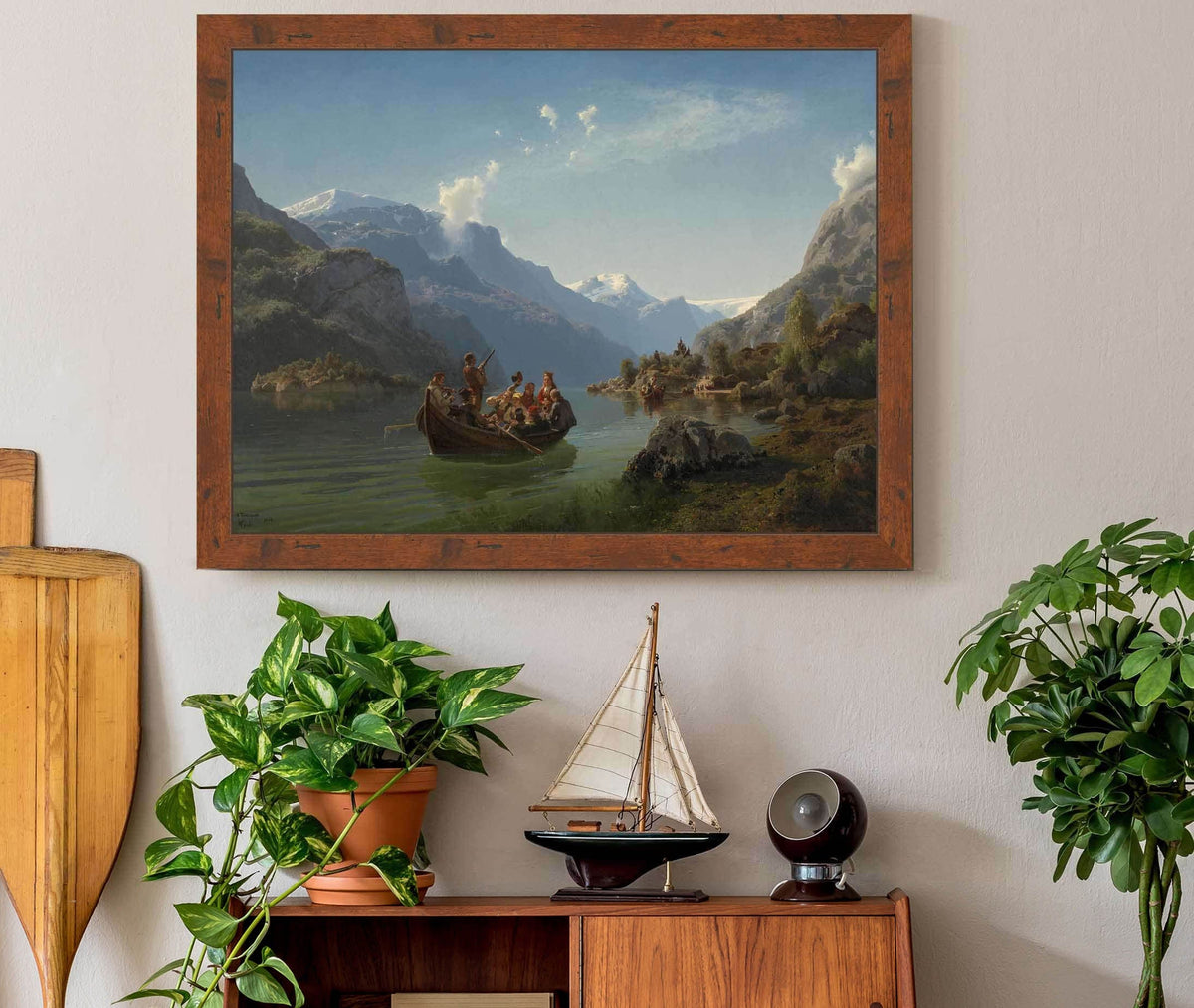 Bridal Procession On The Hardangerfjord by Adolph Tidemand