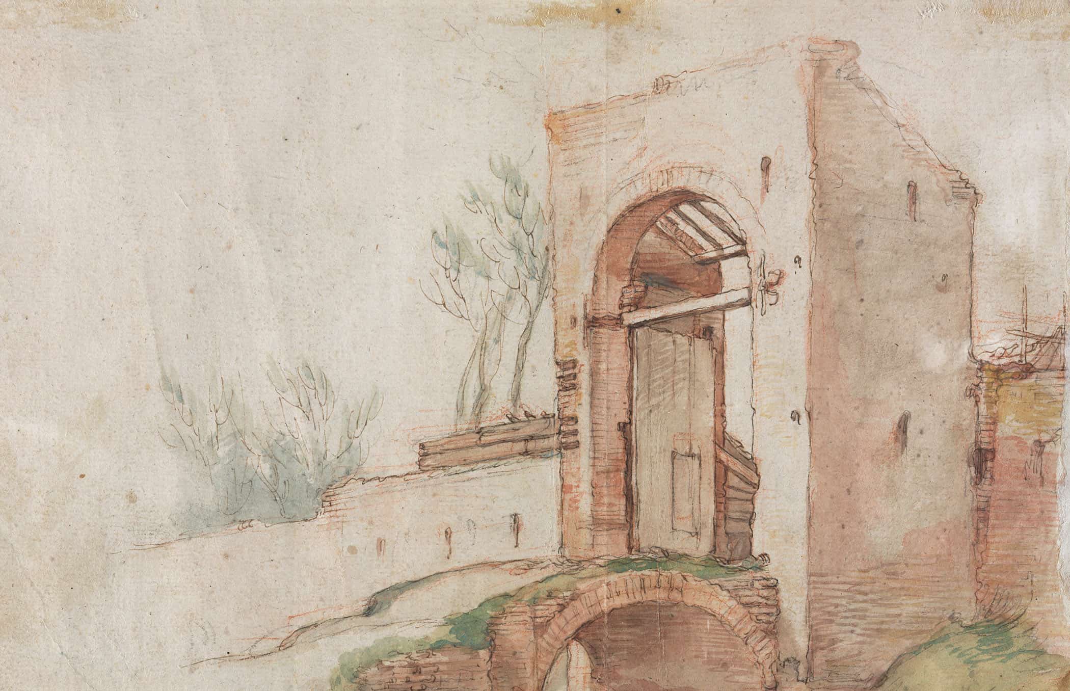 Bridge And Gate Verso By Abraham Bloemaert