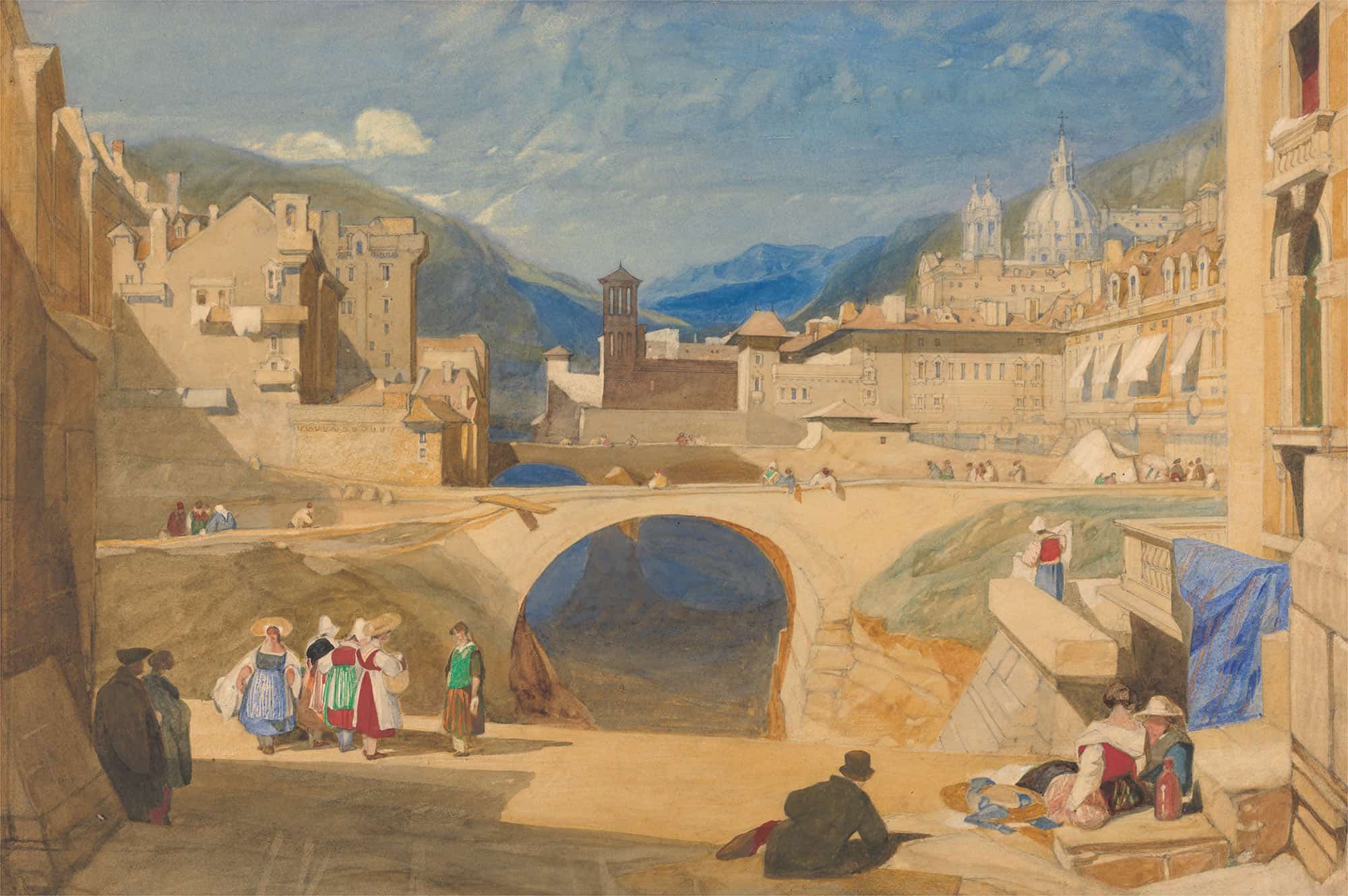 Bridge In A Continental Town by John Sell Cotman