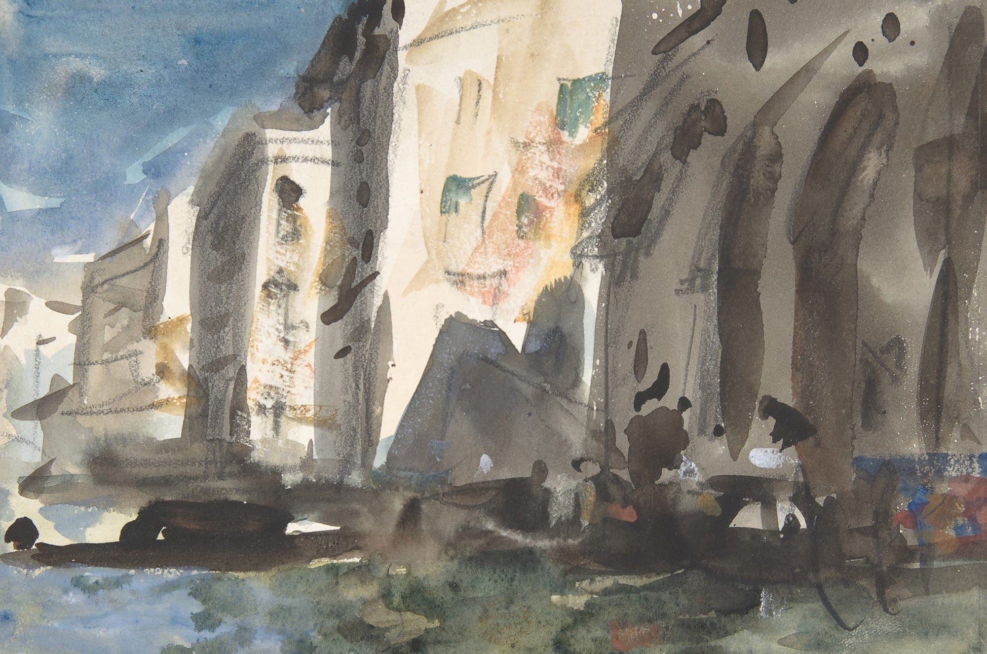 Bridge On The Grand Canal Venice by Hercules Brabazon Brabazon