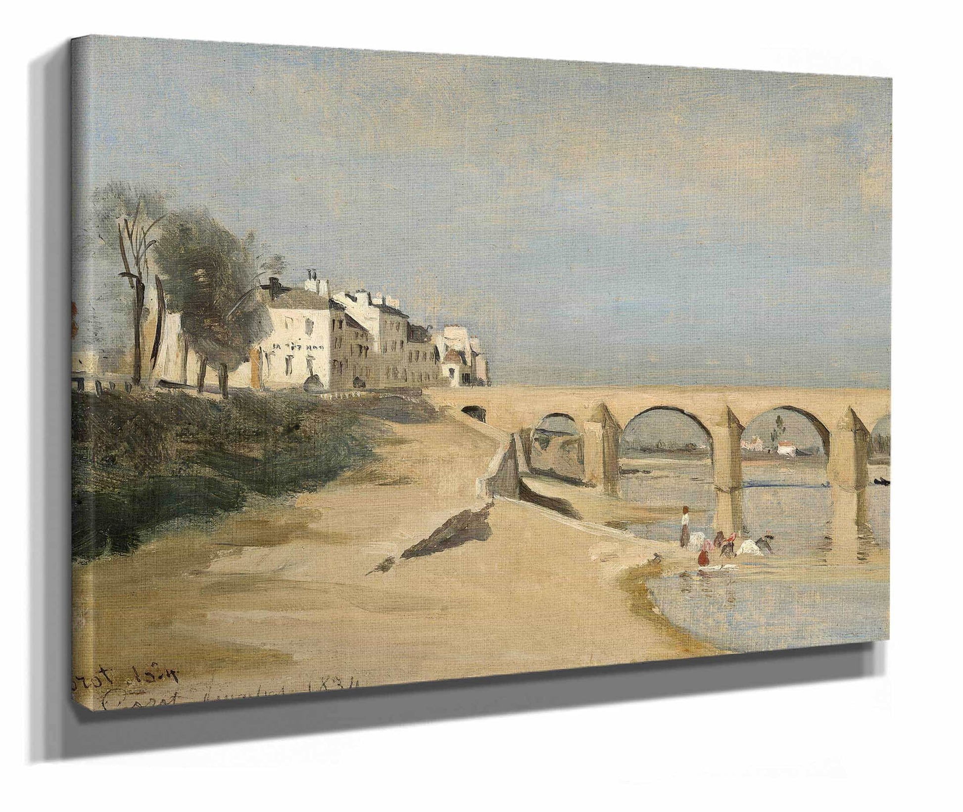 Bridge On The Saone River At Macon by Jean Baptiste Camille Corot