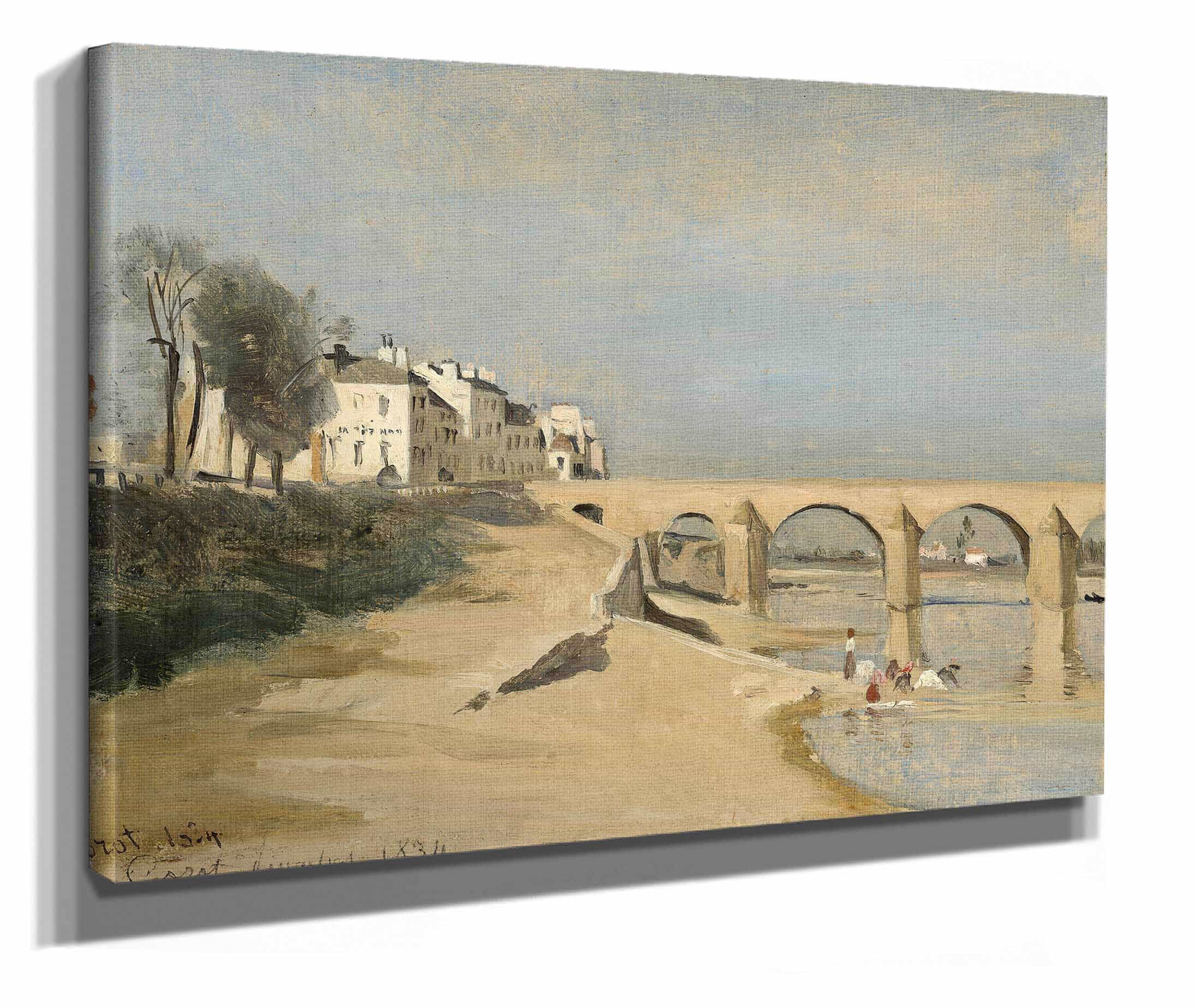Bridge On The Saone River At Macon by Jean Baptiste Camille Corot